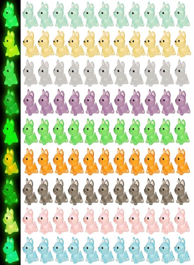 BENOSPACE Resin Dogs, 108Pcs Mini Resin Luminous Dog Figurines Tiny Cute Animals Ornament Glow in The Dark Dog Pet Statues for DIY Craft Party Cake Topper Decor Micro Landscape Dollhouse Fairy Garden - Image 1